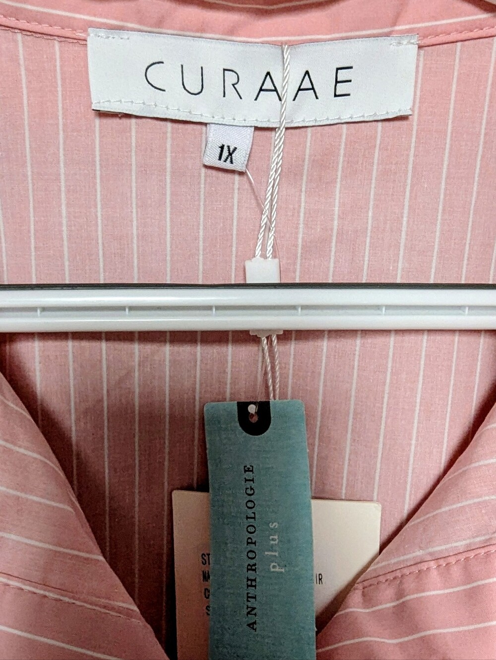 NWT Anthropologie Plus Curaae Shirtdress Size 1X Soft Pink - Picture 2 of 10